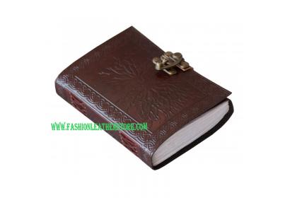 Tree Of Life Brown Leather Journal Embossed Notebook